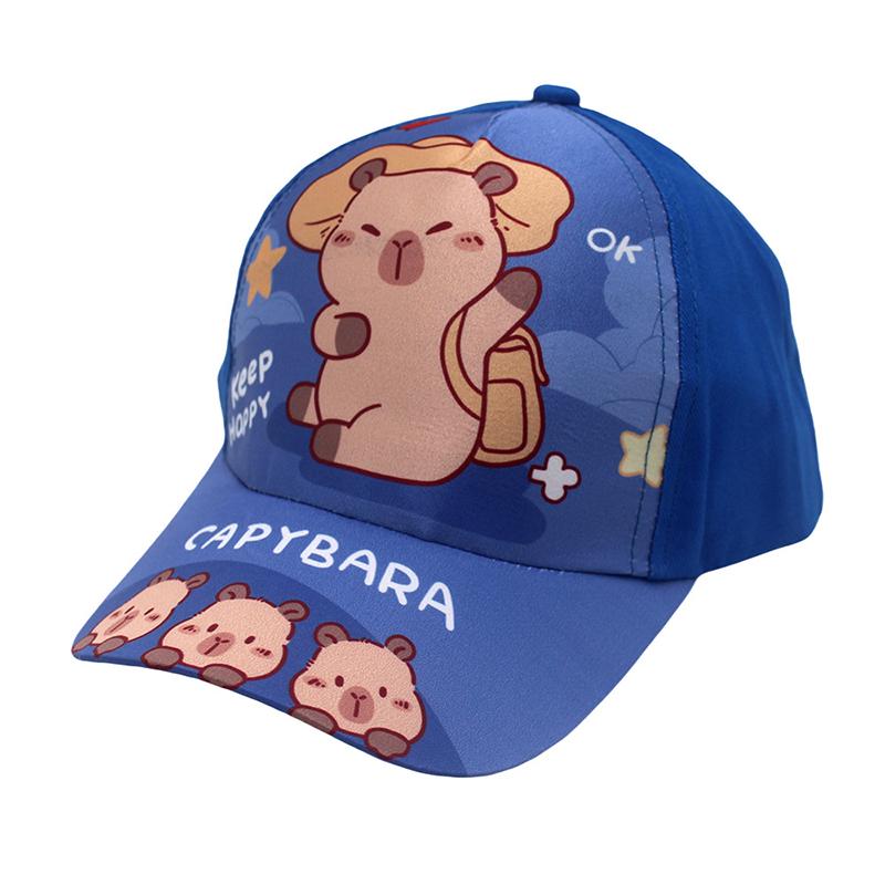 Cartoon Printed Capybara Children Baseball Hat Fashion Versatile Hat For Boys Girls Cute Outdoor Sunshade Peaked Cap Gifts