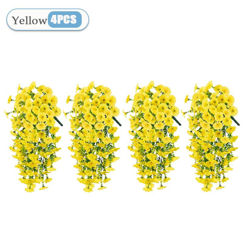 UV-Resistant Artificial Morning Glory Eucalyptus Hanging Decor Perfect for Home Garden Weddings Versatile Outdoor Holiday Decora