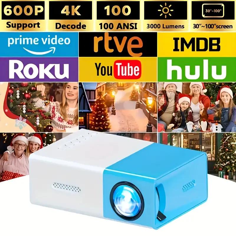 Mini Portable YG300 LED Outdoor Mini HD 1080P Mobile Projector Children's Projector Ultra-clear Mini Portable Projector
