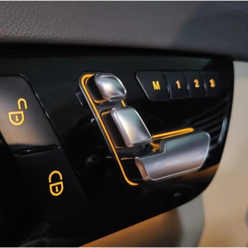 Door Lock Unlock Button Cover Sticker Window Glass Lift Button Sticker For Mercedes Benz A B C E GLA CLA CLS GLK GL ML GLE Class