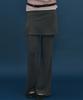 LOEIL Button Wrap Layered Skirt Pants - Charcoal