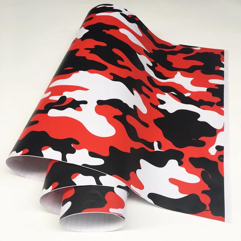 

Car Red Camo Film PVC Waterproof Self Adhesive Camouflage Film Auto Body Color Change Sticker for Auto Motorcycle Stickers 10cmx150cm