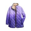 Ladies' Gradient Printed Stand Up Collar Pleated Cotton Long Sleeved Buttoned Cotton Jacket