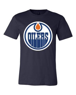 Camiseta con logo del equipo principal de los Edmonton Oilers S-6XL ¡Con seguimiento!! Camisetas unisex