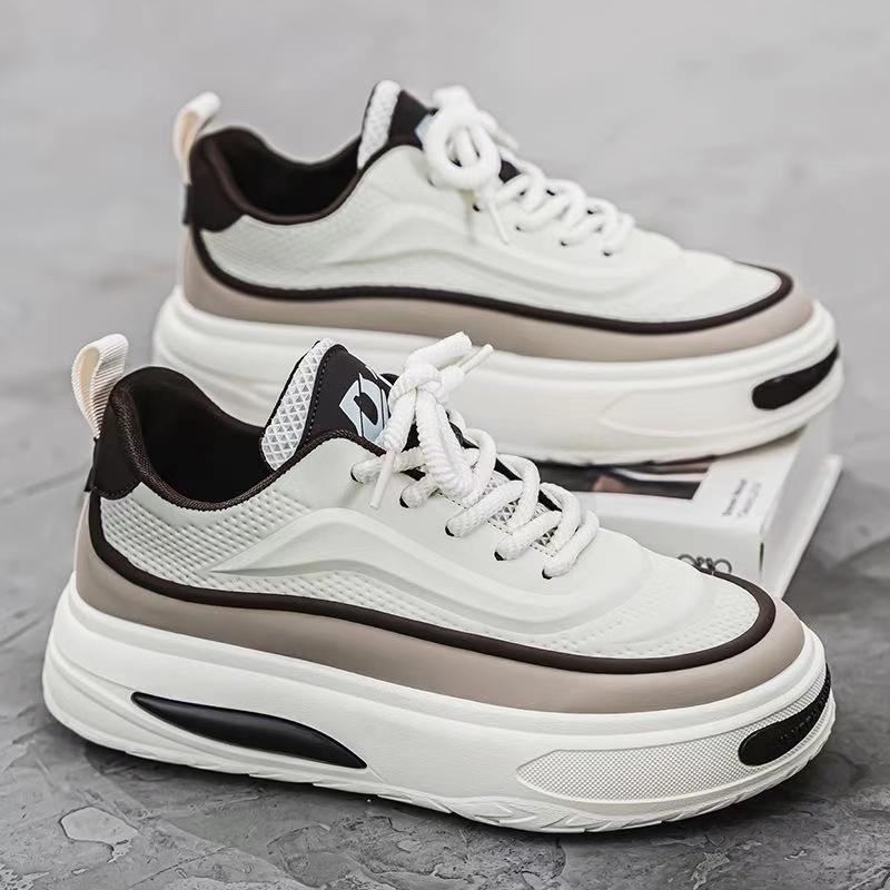 Chunky Sneakers Mens Designer Board Shoes Fashion Casual Microfiber Leather Fabric Breathable Increased Internal Platform Shoes