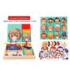 Wood Magnetic 3D Puzzles with Lid Magnetic Stickers Toys  Montessori Games