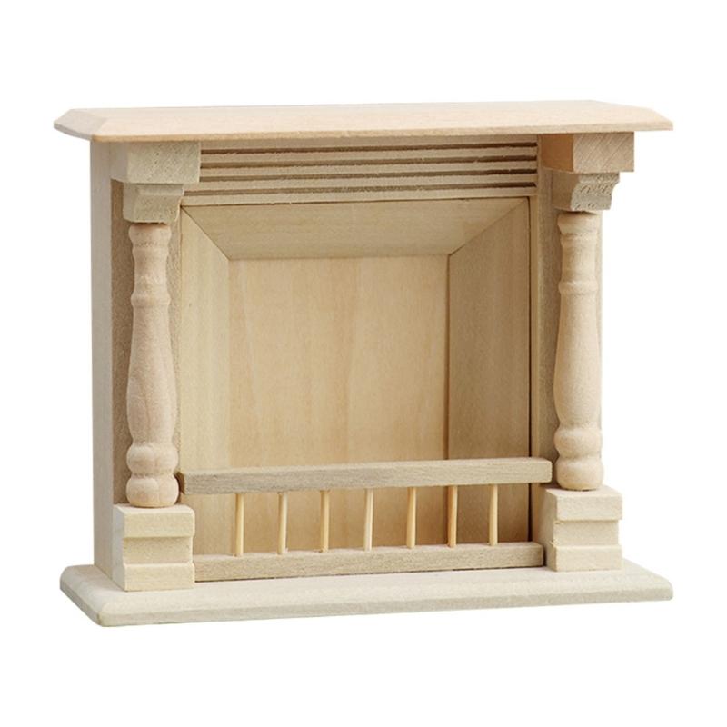 

1/12 Scale Wood Miniature Mantelpiece Model Figurine Unpainted Perfect for Dollhouses Decoration and Crafting Project 1
