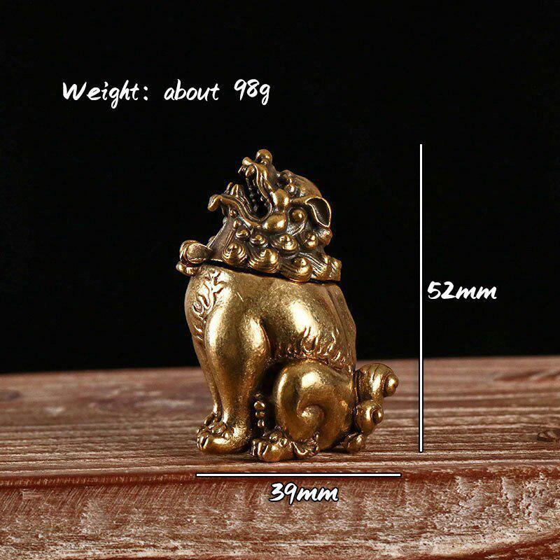 1Pc Small Antique Mythical Beast Figurines Incense Burner Brass Hollow Holder with Cover Retro Home Decor Sandalwood Censer