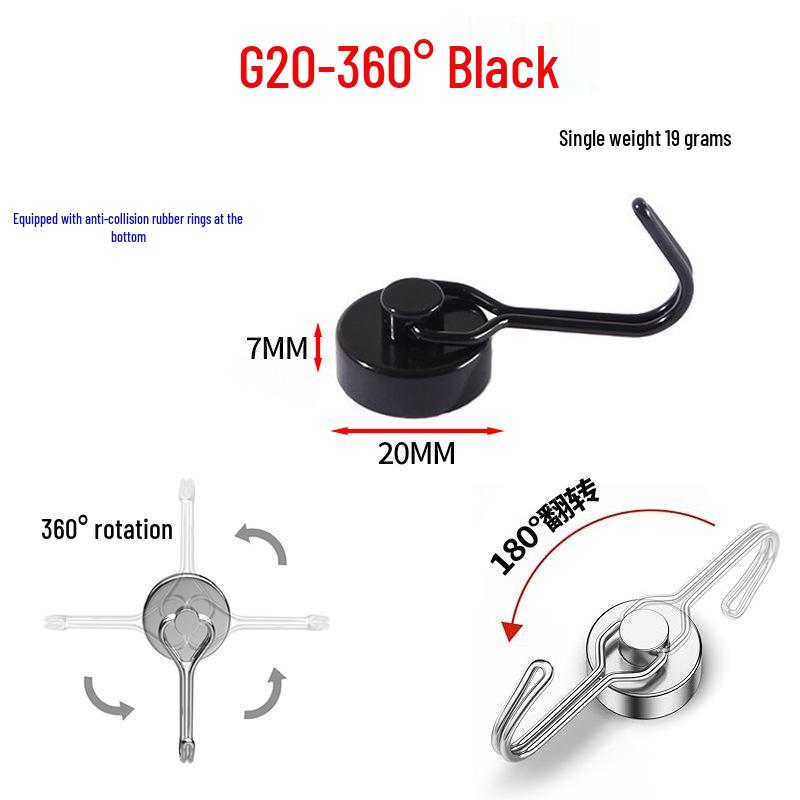 Rust-Proof Rotating Neodymium Magnetic Hook for Refrigerators