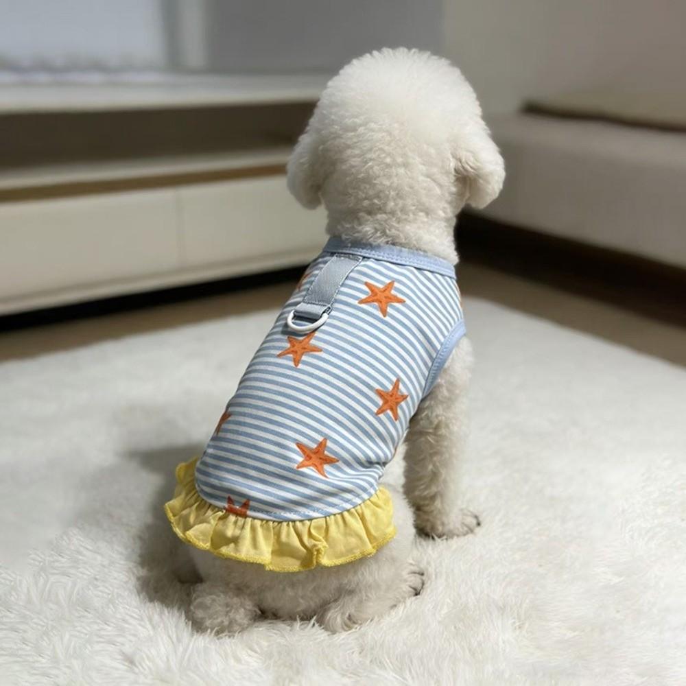 Breathable Dog Vest Skirt Cozy Puppy Sleeveless Clothes Fashion Dog Striped Dress  Daily Walk