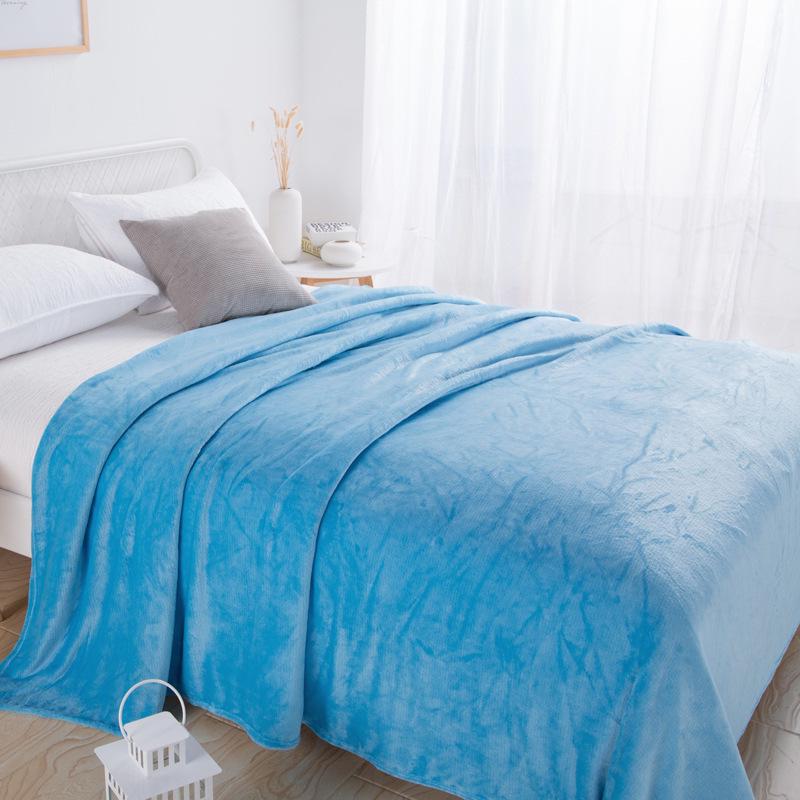 Coral Fleece Flannel Blanket - Cozy, Casual, Simple Color, Bedspread or Nap Blanket