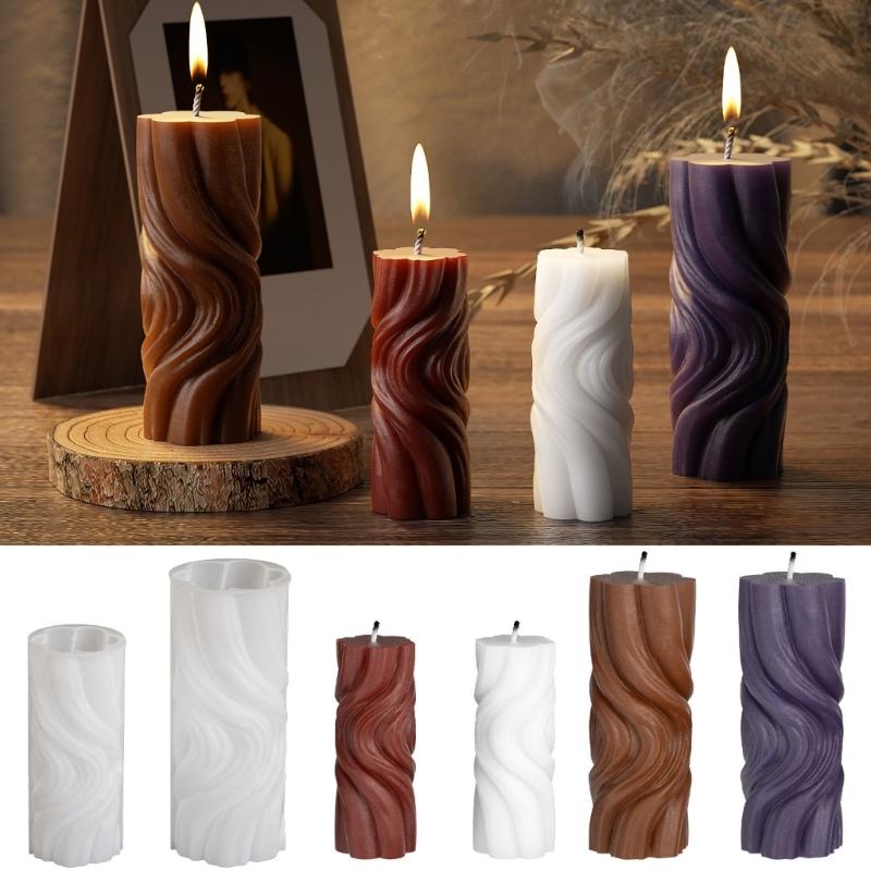 Multipurpose Sturdy Silicone Ripple Candle Holder Mould Set Portable for Resin Plaster Craft Supplies Assorted Sizes