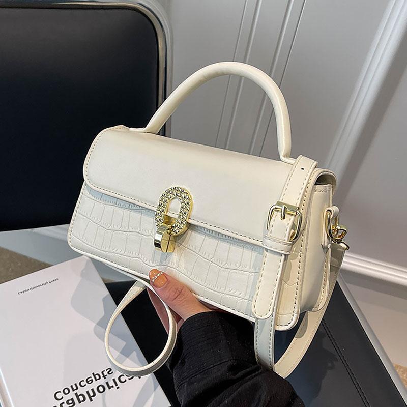 Letnia torba crossbody w cukierkowym kolorze z wyższej półki, modna torebka damska, prosta mała kwadratowa torebka z teksturą skóry, nowa torebka do noszenia na co dzień