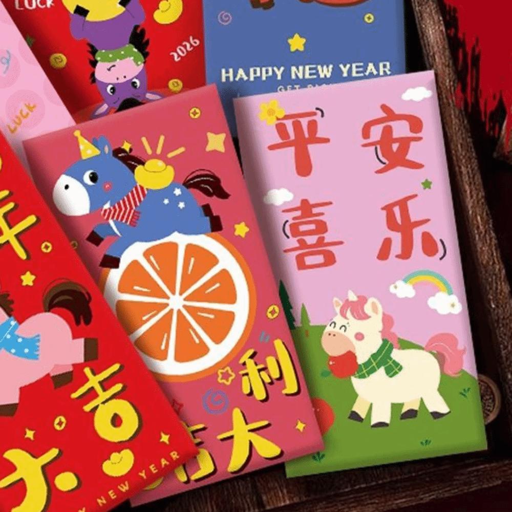 Traditional 2026 New Year Money Envelope Carton Lucky Red Pockets  Chinese New Year