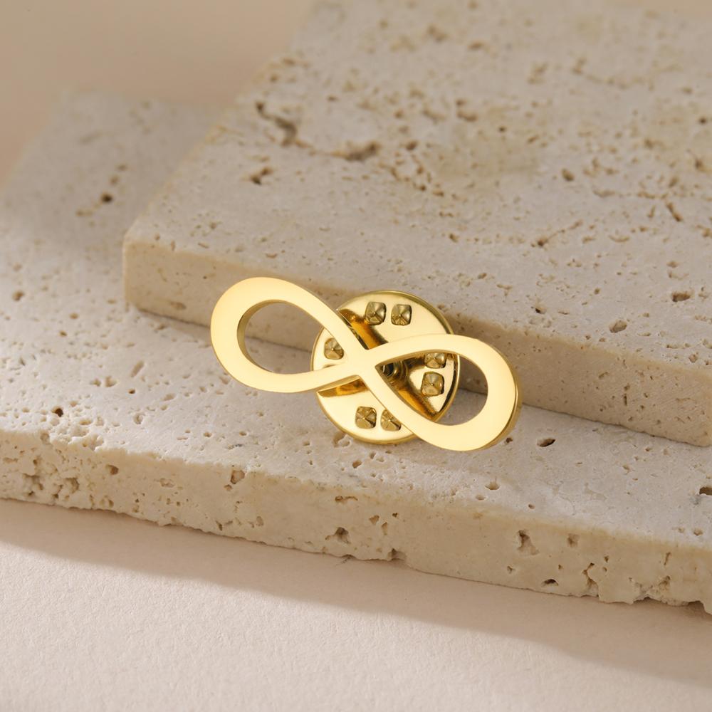 Dawapara Classic Infinity Symbol Brooch Endless Love and Friendship Lapel Pin Stainless Steel Accessories
