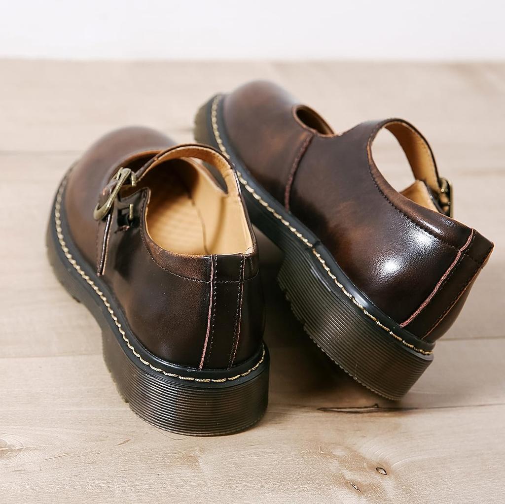 [MIDIRO] Loafers for Women - Mary Shoes - Cute Lolita Style - Suitable for Hakama - Comfortable to Walk In - Thick Sole - Water-Repellent - Quick-Dryi