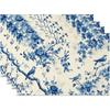 Blue Bird and Flower Placemats  Traditional Chinese Blue and White Pattern Place Mats for Kitchen Dining Room Decor