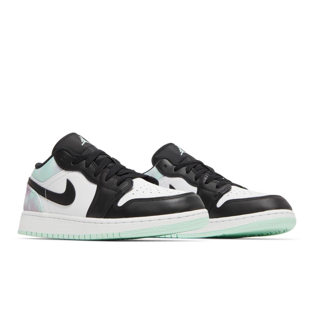 Air Jordan 1 Low SE Grade School 'Tie Dye' (Unisex) White / Mint Foam / Black Kids' Basketball Shoes DQ2514 100