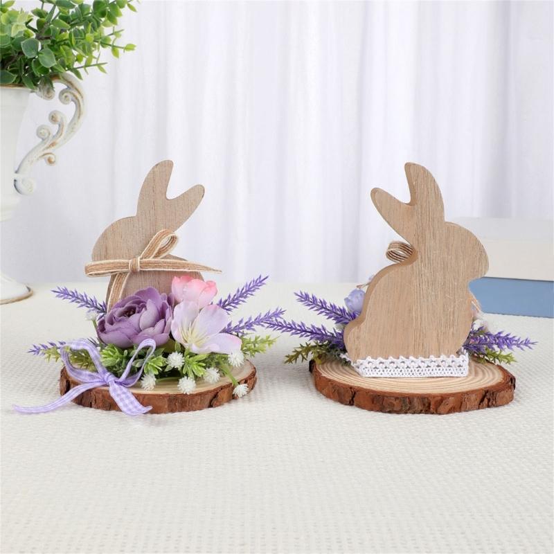 Holz Osterhase Skulptur Tierfigur Ornament Frühling Heimdekoration Für Kaminsims Bücherregal Tischplatte Display