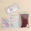 10Pcs Iridescent Zip Lock Pouches Cosmetic Plastic Laser Holographic Zipper Bags