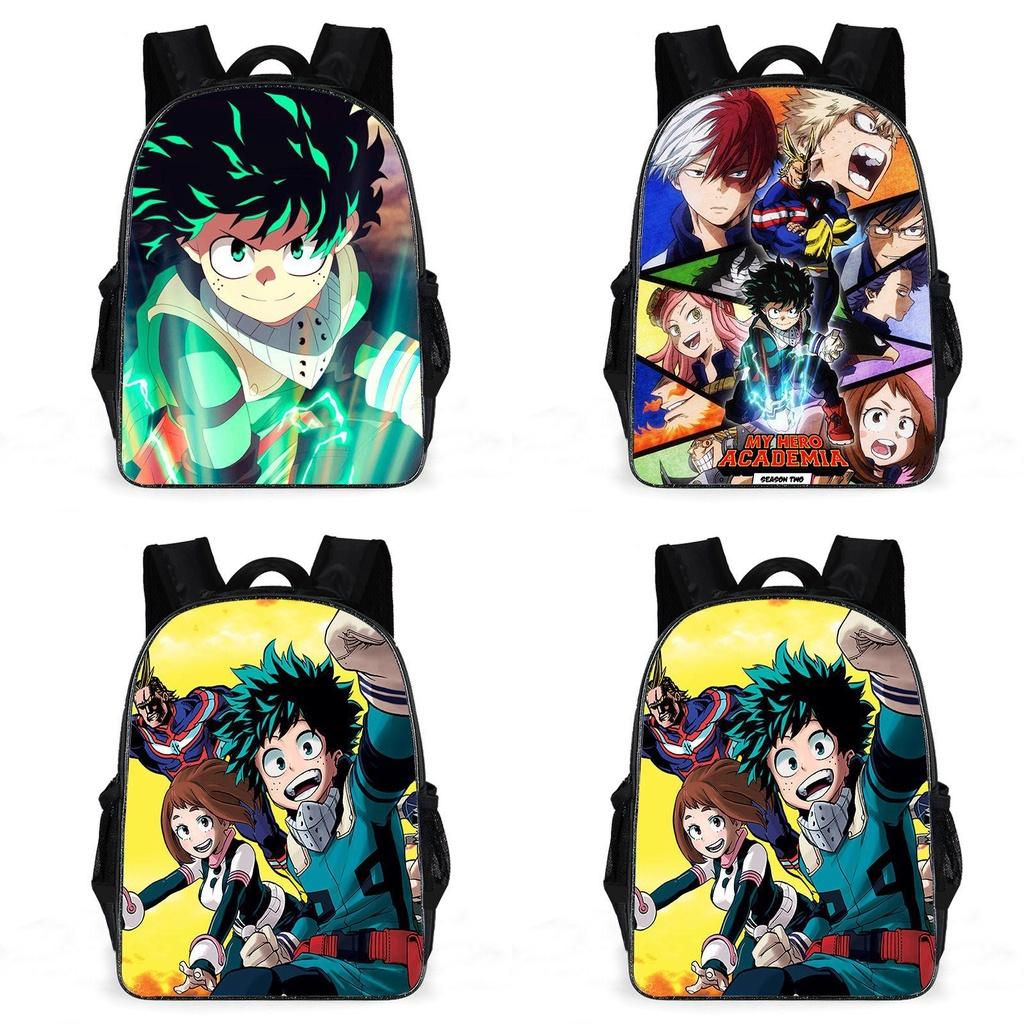 Polyester My Hero Academy Casual Backpack For Outdoor Travel Adjustable Strap And Spacious Design