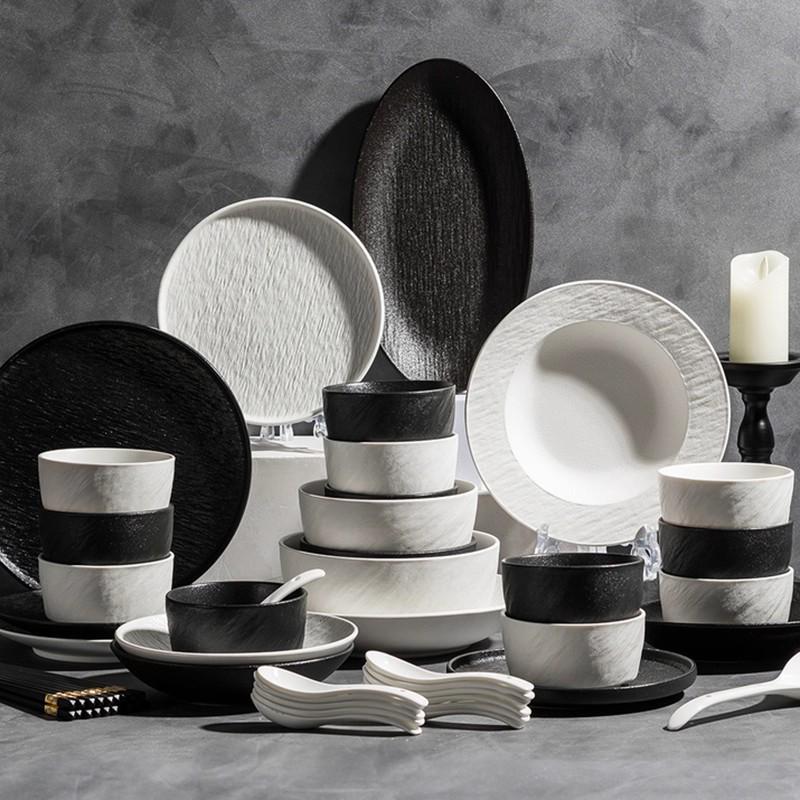 Simple Ceramic Bowl and Plate Set - Jingdezhen 2025 Collection