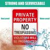 Private Property No Entry Reflective Metal Sign Aluminum for Outdoor and Home