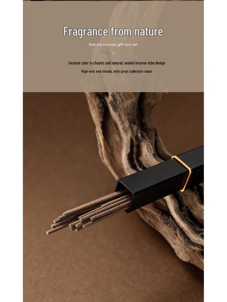 Ebony Agarwood & Sandalwood Incense Holder Gift Set for Chinese Style Aromatherapy