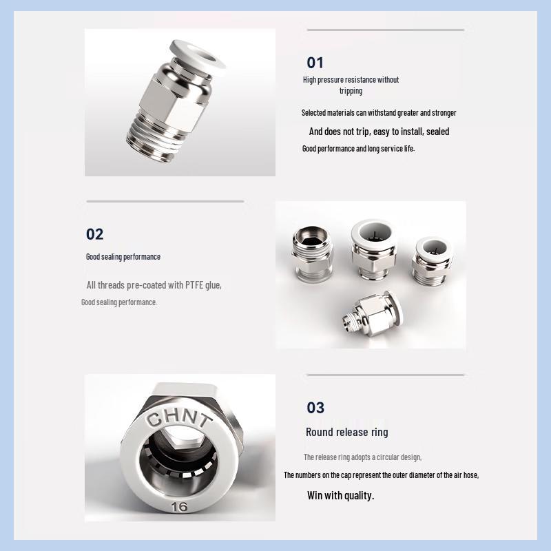 CHNT Pneumatic Air Pipe Quick Connector CN plug (adapter included)