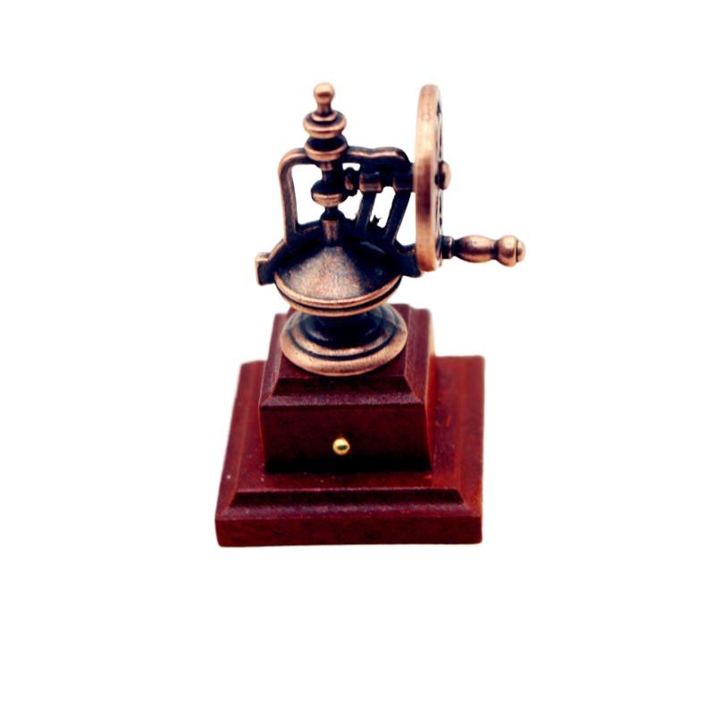 1Pc Simulation Classic Manual Vintage Coffee Maker Emulates Life Decor 1 12 Mini Metal Coffeemaker Coffee Dollhouse Accessory