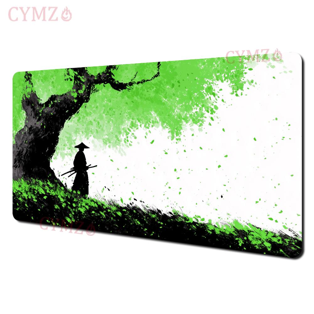 Japanese Samurai And Cherry Blossom Mouse Pad Desk Mat Gaming Mat Rubber AntiSlip Desk Accessories Suitable For Office And Game