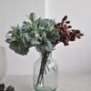 1Pc Green Cineraria Simulation Flower Planting Hairy Silver Leaf, Fake Flower Green Plant