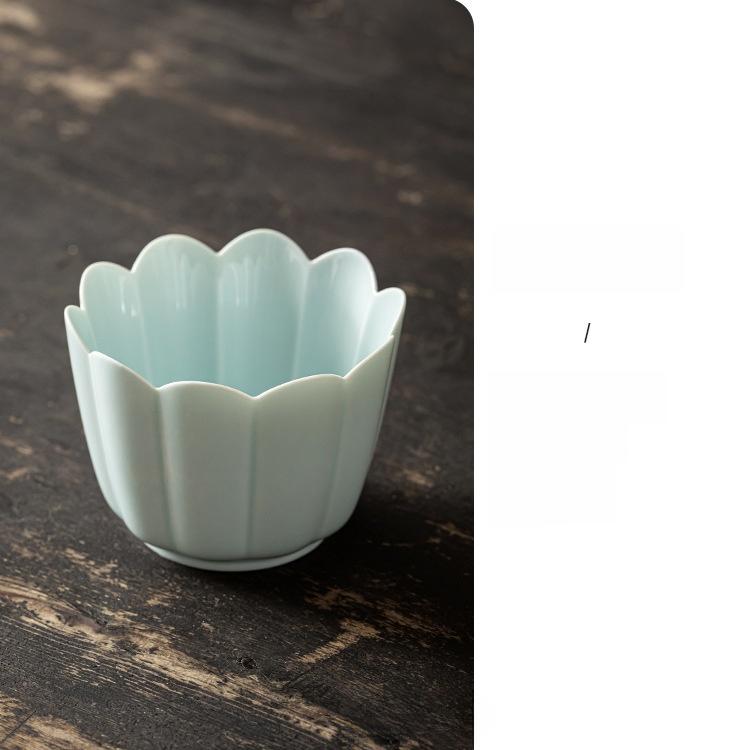 Handmade Large Lotus Petal Tea Set Accessories Fruit Plate Dry Fruit Dish Vintage Style Tea Ceremony Utensils Diningware