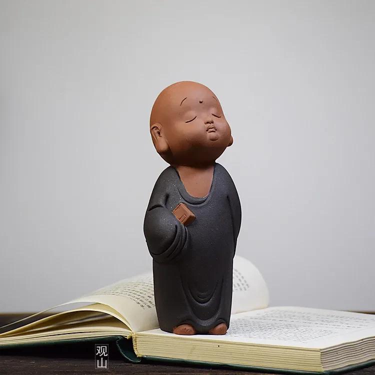 

Creative Little Monk Samanera Zen Ornament Tea Ornaments Tea-Soaked Tea Pet Ceramic Zisha Handmade Sculpture Kung Fu Trinkets