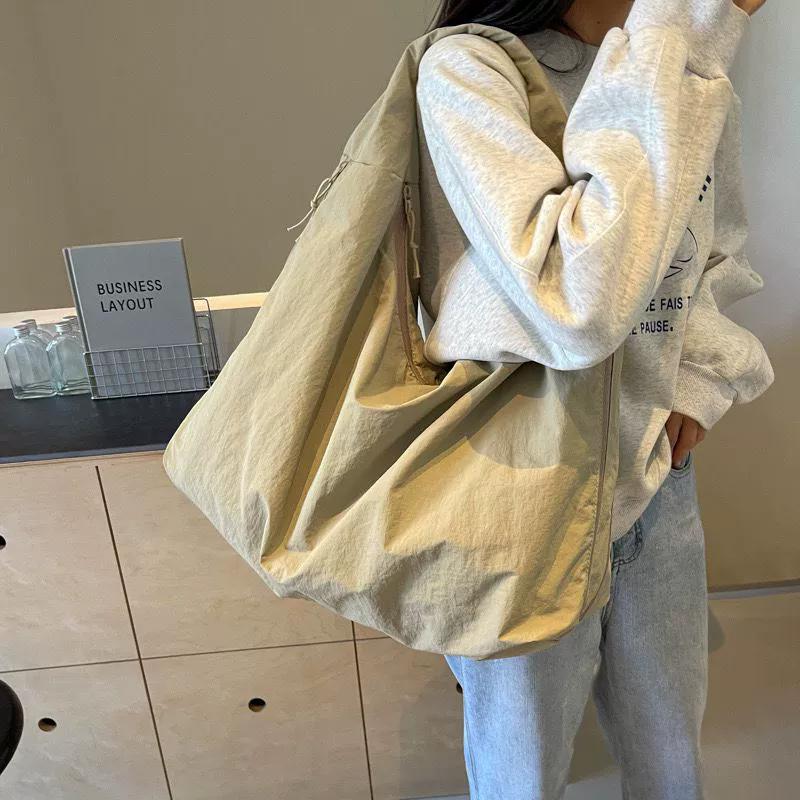 Women's Lightweight Slouchy Tote Bag, Casual Shoulder Bag with Multiple Pockets & Large Capacity, Perfect for Daily Commute, School and Travel