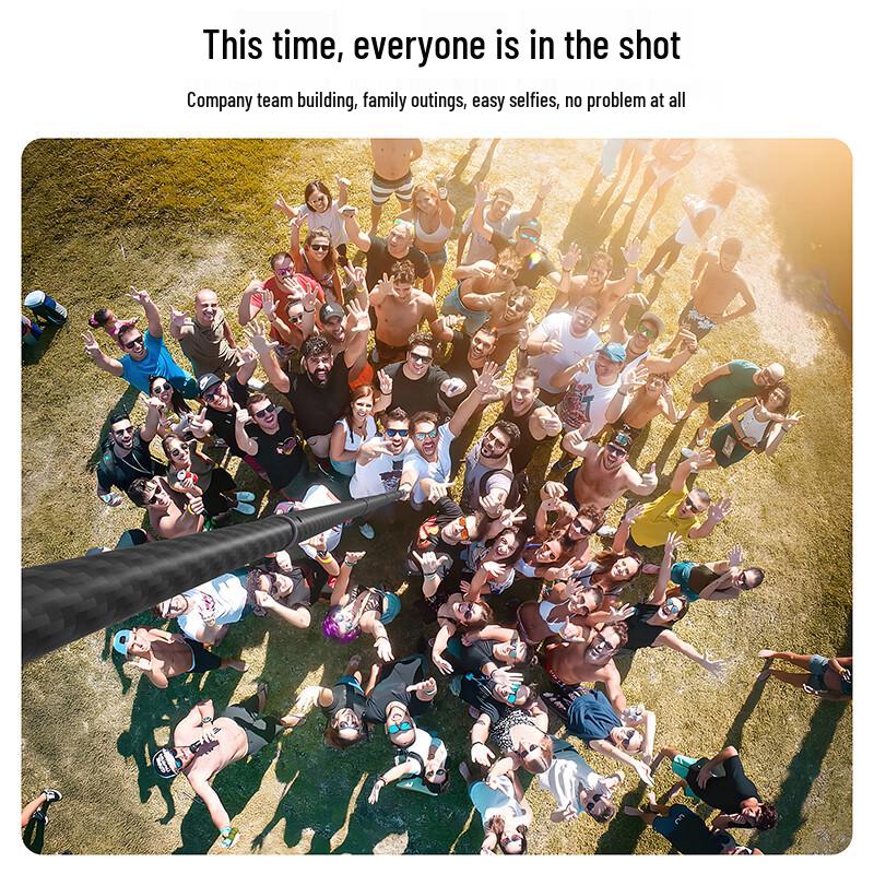 TELESIN 3-Meter Carbon Fiber Super Long Selfie Stick for Action Cameras