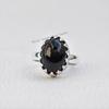 Black Onyx Crown Ring, Handmade 925 Sterling Silver, December Birthstone