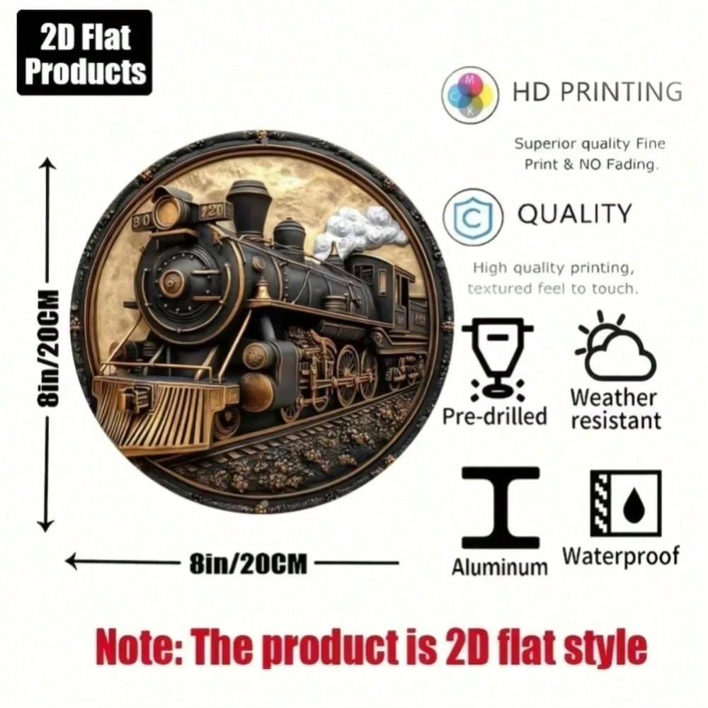 Vintage Steam Train Locomotive Tin Sign Metal Poster Wall Art Home Office Decor