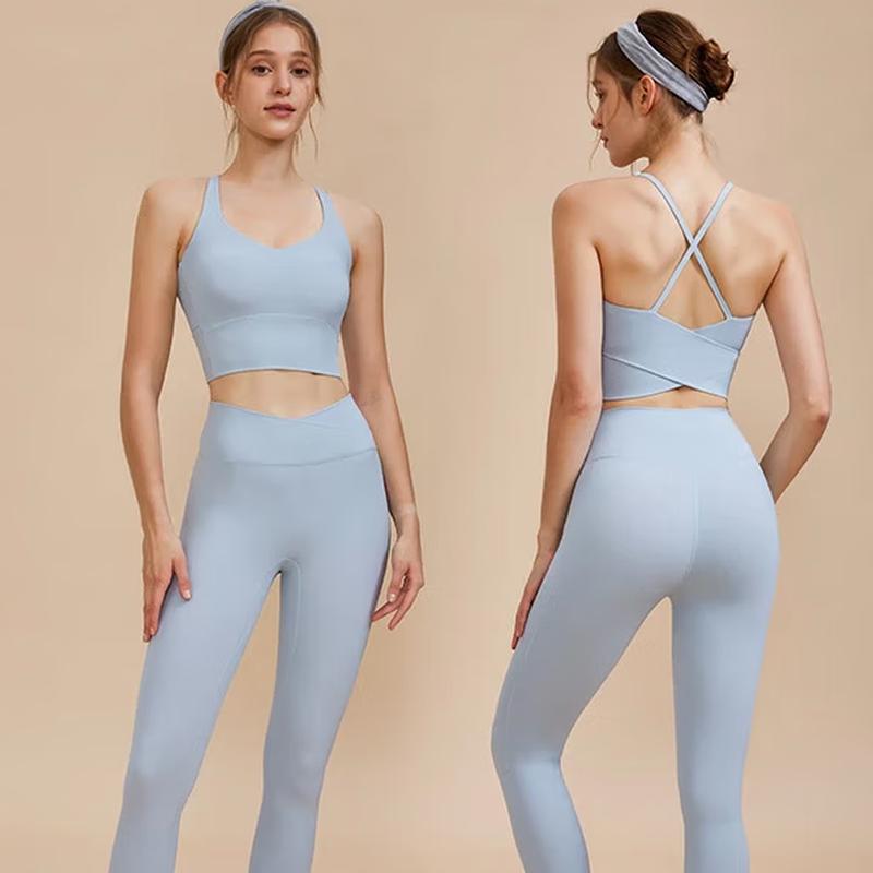 Miling Cross-back Sports Bra & High-Waist Yoga Pants Set