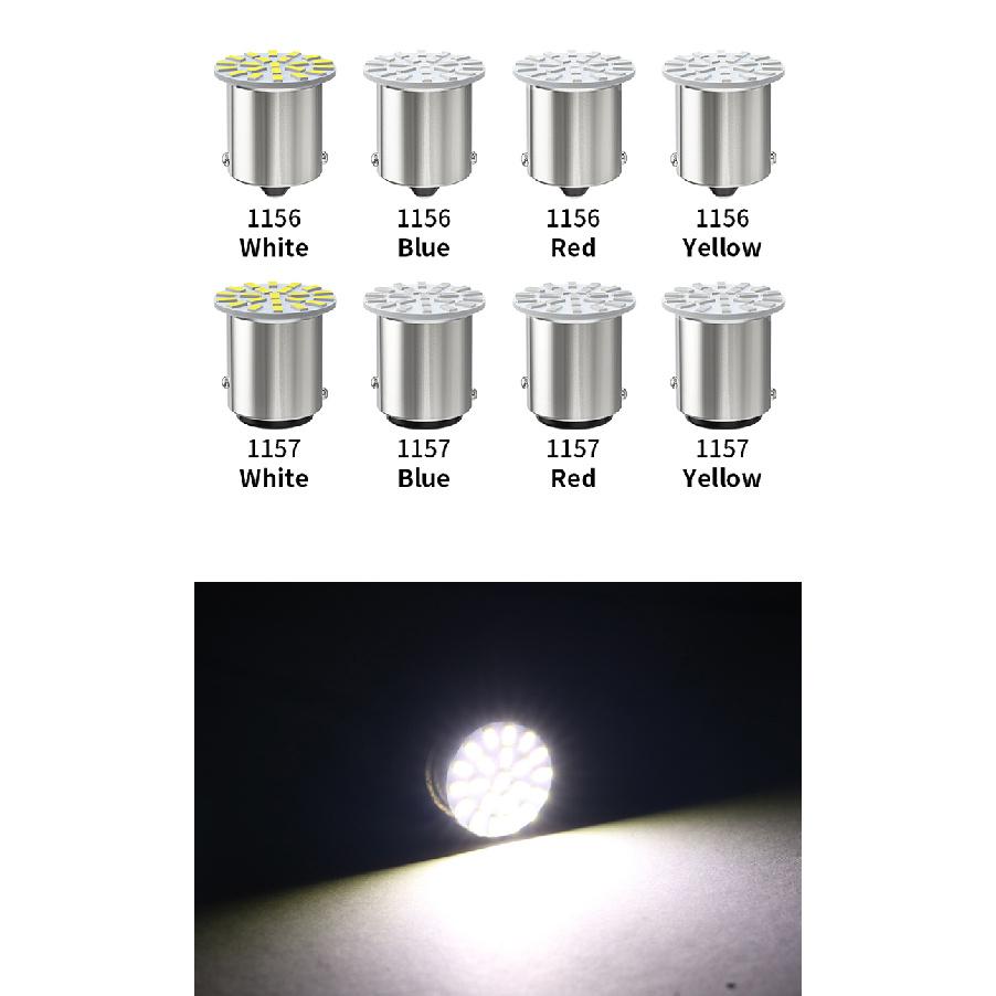 10pcs 12V/24V LED Bulb 1156 BA15S R5W R10W 1157 BAY15D 3014 22 SMD For Truck Turn Signal Lights Daytime Running Lamp 6000K White Dome Lights 6