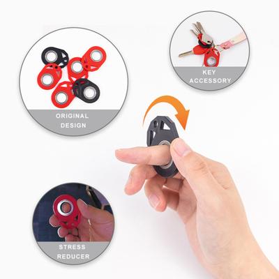 Keychain Fingertip Spinner Heavy Duty Stress Anxiety Relief Portable Travel Kids Teens Adults EDC Mini Metal Ring Spinning Toy Birthday Gift