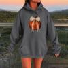 Women's Long-sleeved  Oversized Dropped Shoulder Sleeves Women's Hooded Halloween Print Plush Sweatshirt