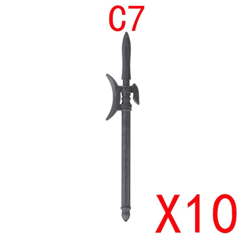 MOC Building Blocks Weapon Toy Accessories Medieval Soldier Knight Figure Ten Spear Crossbow Axe Sword Mini Brick Gift S001 DIY