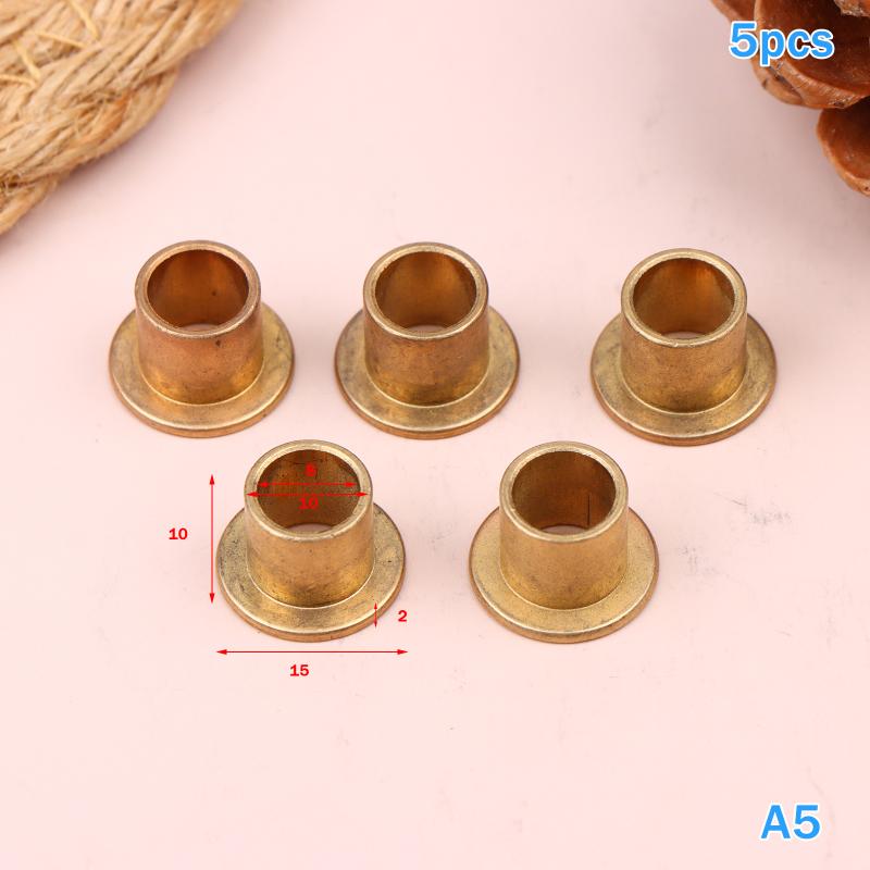 5Pcs Flanging Self-Lubricating Bearing Powder Metallurgy Oil Guide Sleeve With Edge Step Shoulder Flange Bushing Copper Sleeve
