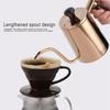 700ml Coffee Kettle 304 Stainless Steel Gooseneck Spout Coffee Drip Pot with Wooden Handle(  SpoutRose Gold )