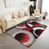 Contemporary Earthy Tone Themed Rug,Red Brown Beige Abstract Wave Non-Slip Floor Mat for Bedroom Living Room Office Decor Carpet
