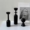 3Pcs/Set Vintage Wooden Candle Holder Minimalist Candelabra Decorative Candlestick  Living Room