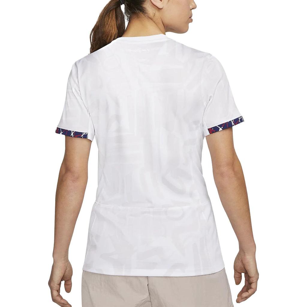 Nike Schnelltrocknendes atmungsaktives Rundhals-Kurzarm-Fußballtrikot Damen Oberteile Weiß DR3990-100