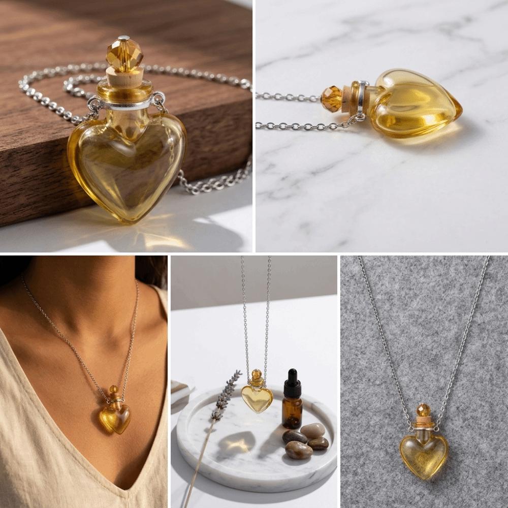 Glasfläschchen Anhänger Halskette Öffnungsfähig Öffnungsfähig Glasfläschchen Halskette Passende Outfits