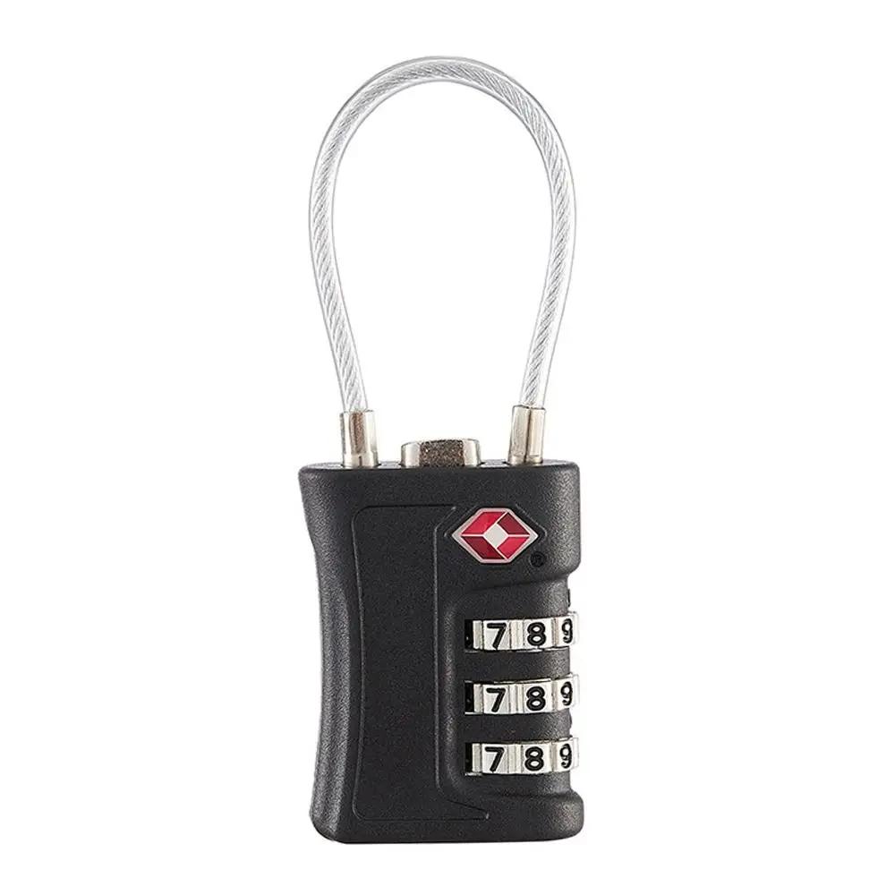 

TSA Customs Code Lock 3 Digit Combination Lock Anti-Theft Contrast Color Padlock Luggage Password Lock Travel Security Tool чёрный